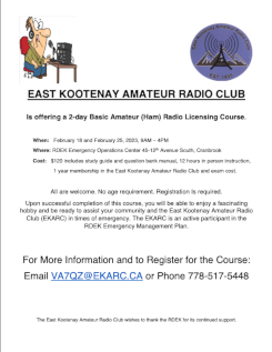 Amateur Radio Course poster for 2023